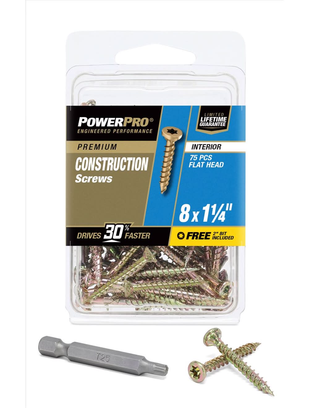 Hillman Power Pro No. 8 X 1-1/4 In. L Star Coarse Wood Screws 75 Pk