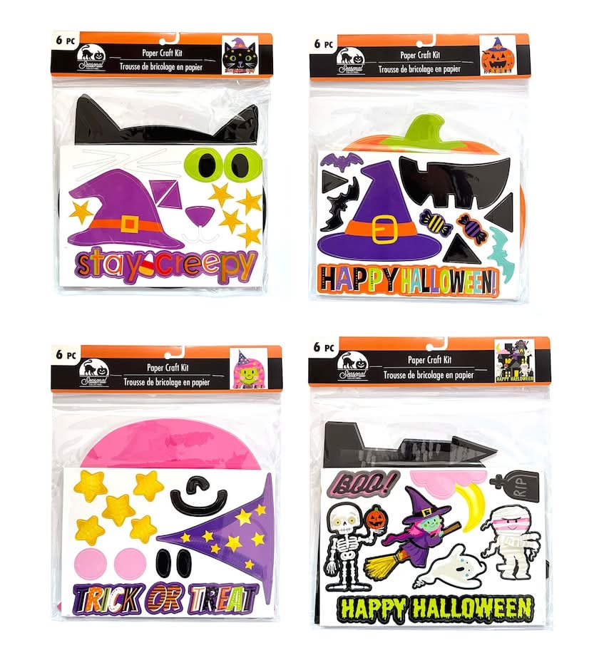 Seasonal Collection Paper Craft Kit, Assorted Designs, 6-pc Pack.