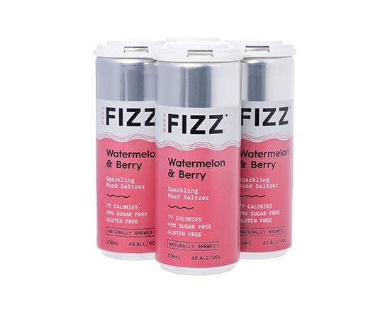 Hard Fizz Watermelon and Berry Seltzer Can 4x330ml