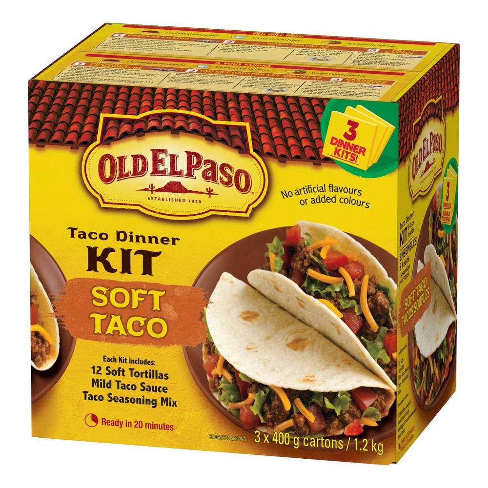 Old El Paso - Ensemble A Tacos Souples, 3 × 400 G / Old El Paso Soft Taco Kit, 3 × 400 G