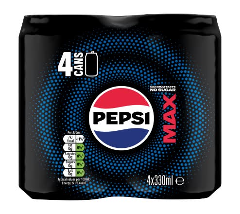 Pepsi Max Soft Drinks (4 x 330ml)