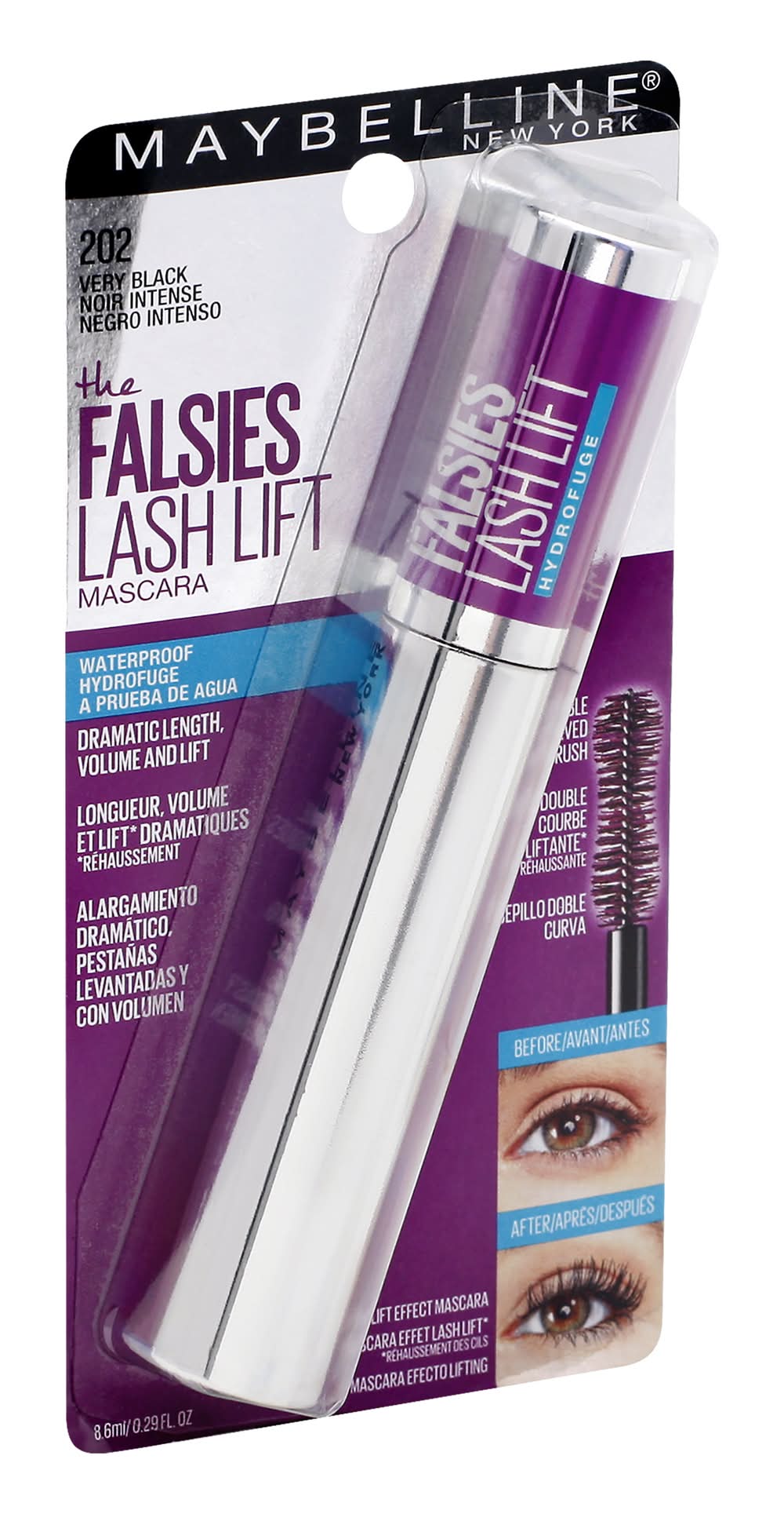 Maybelline The Falsies Lash Lift Very Black 202 Waterproof Mascara (0.3 fl oz)