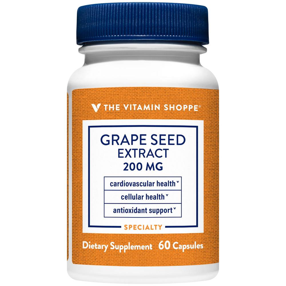 The Vitamin Shoppe Grape Seed Extract - Antioxidant For Cardiovascular Health - 200 mg Capsules (60 ct)