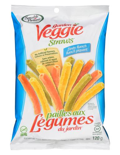 Sensible Portions Garden Veggie Straws Potato Snack, Zesty Ranch (120 g)