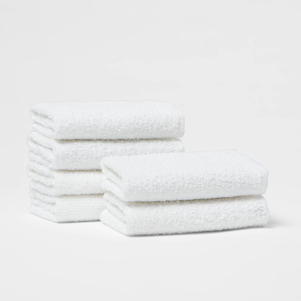 Room Essentials Washcloth Set, White (6 ct)