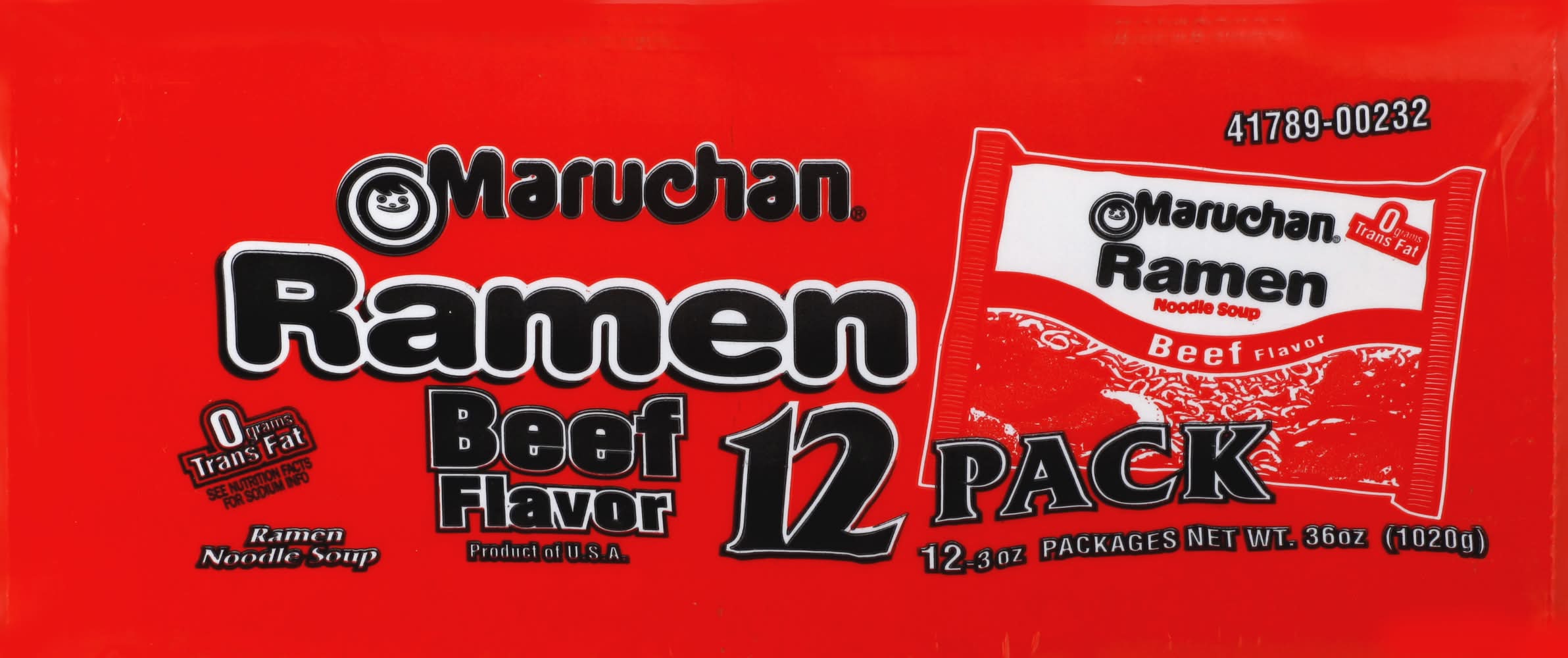 Maruchan Ramen Noodle Soup, Beef (12 x 3 oz)