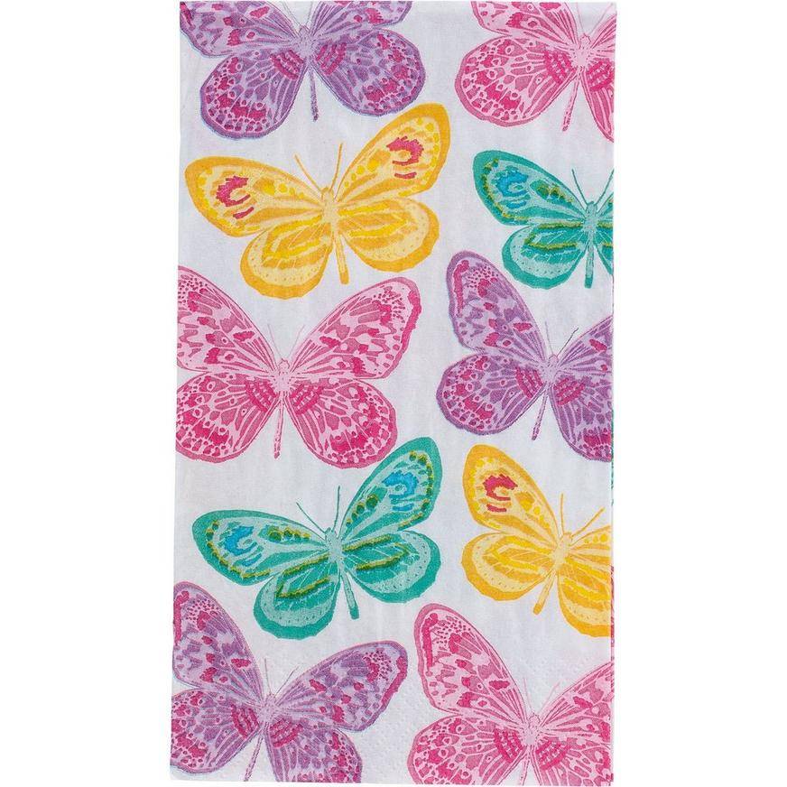 Party City Beautiful Butterflies Guest Towels (7.75'' x 4.5'')