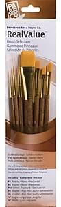 Princeton Art & Brush RealValue Short Handle Assorted Brushes, #00, #2, #4, #6, 0.25, 0.75, 7/Set (9143)