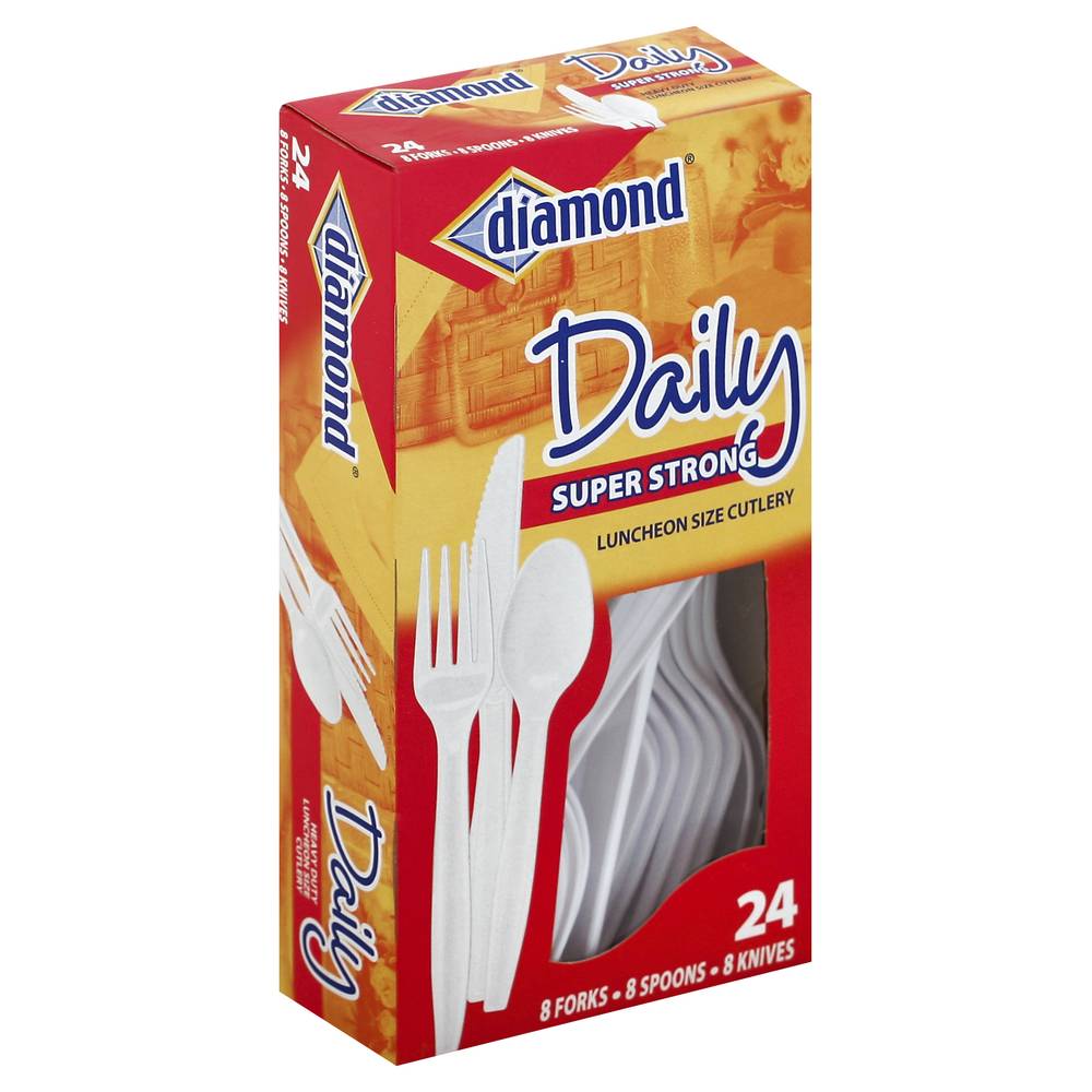 Diamond Daily Super Strong Luncheon Size Cutlery Combo (24 ct)