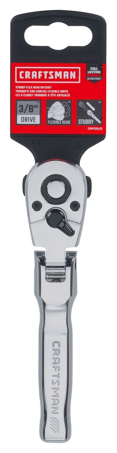Craftsman 3/8 In. Drive Metric And Sae Flex Head Stubby Ratchet 72 Teeth