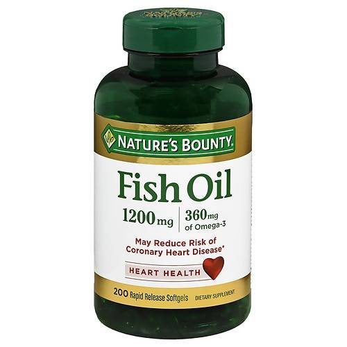 Nature's Bounty Fish Oil 1200 mg Dietary Supplement Rapid Release Liquid Softgels - 200.0 ea