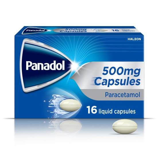 Panadol Paracetamol Pain Relief 500mg Liquid Capsules (16 pack)