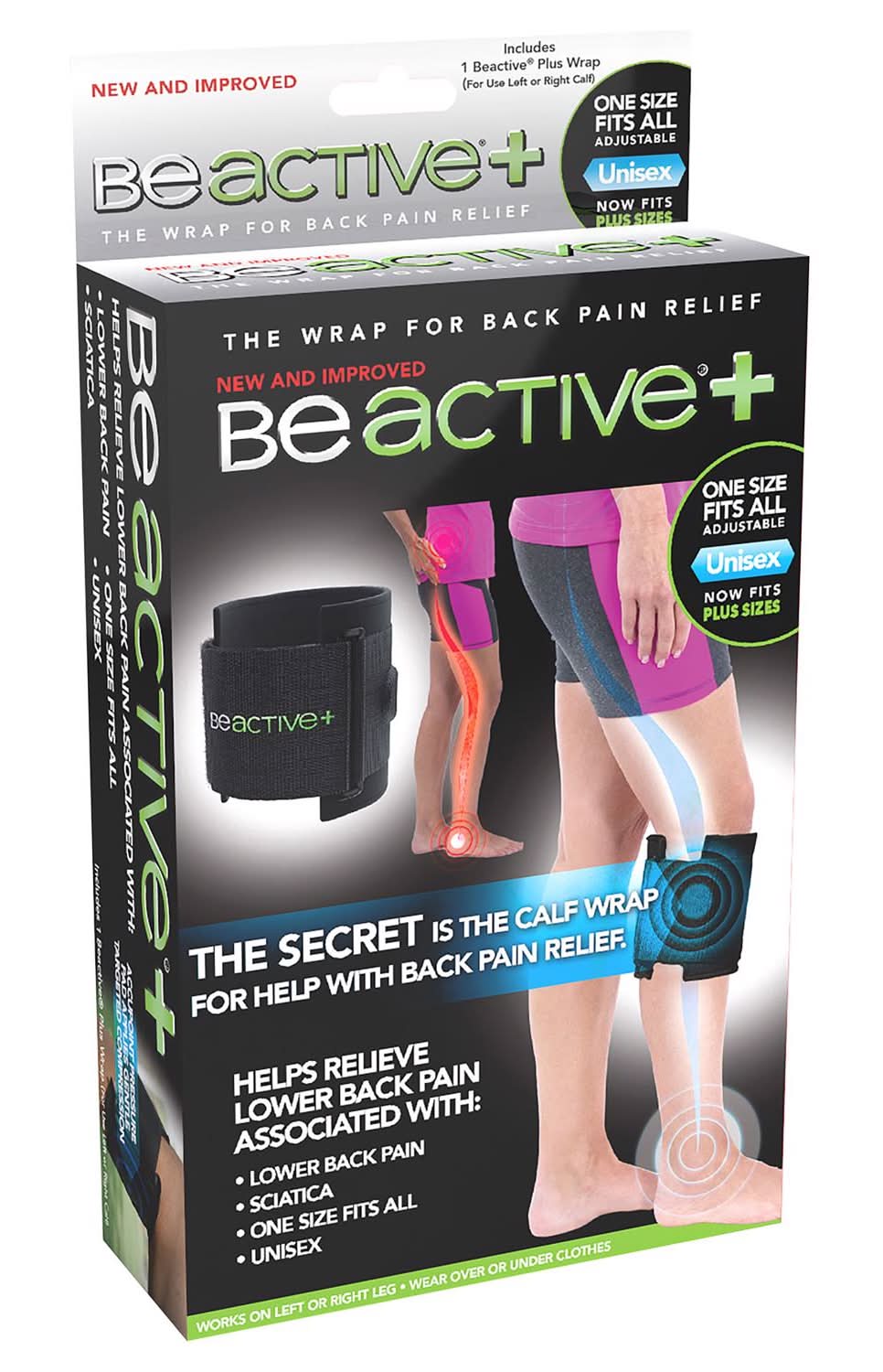 Beactive Plus Back And Calf Heat Wrap Mesh Fabric 1 Pk