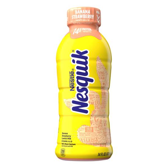 Nesquik Lowfat Milk Bottle (14 fl oz) (banana-strawberry)