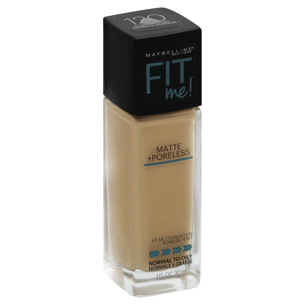 Maybelline Fit Me! Classic Ivory 120 Matte + Poreless Foundation (1 fl oz)