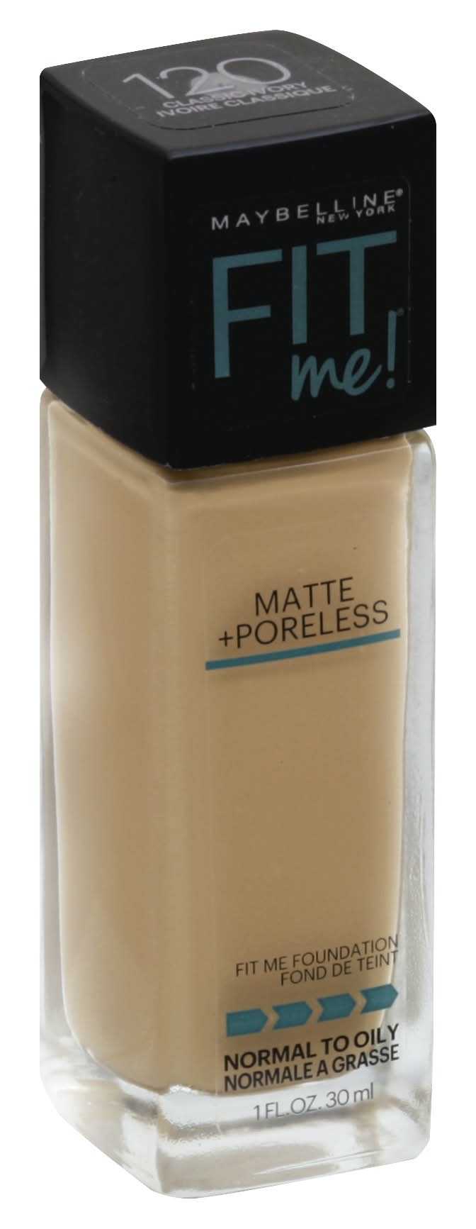 Maybelline Fit Me! Classic Ivory 120 Matte + Poreless Foundation (1 fl oz)