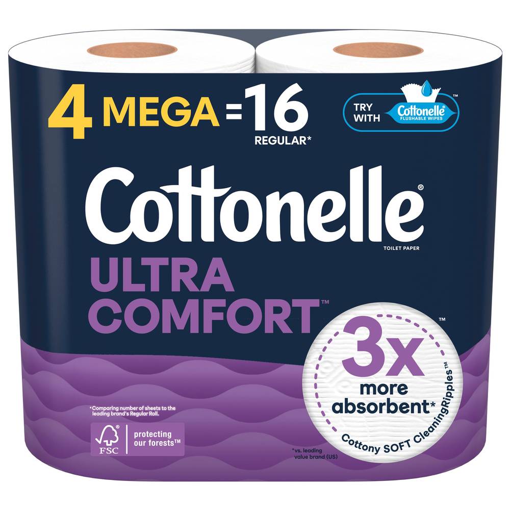 Cottonelle Ultra Comfort Toilet Paper, 9.7x10.2 cm (4 ct)