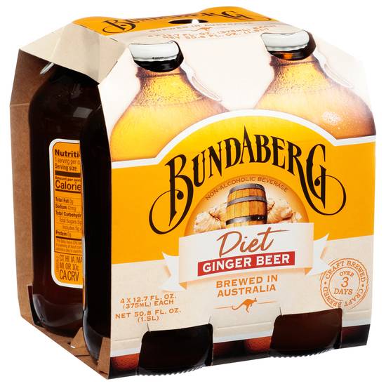 Bundaberg Diet Ginger Beer (4 ct, 12.7 fl oz)
