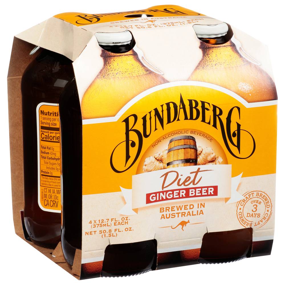 Bundaberg Diet Ginger Beer (4 x 12.7 fl oz)