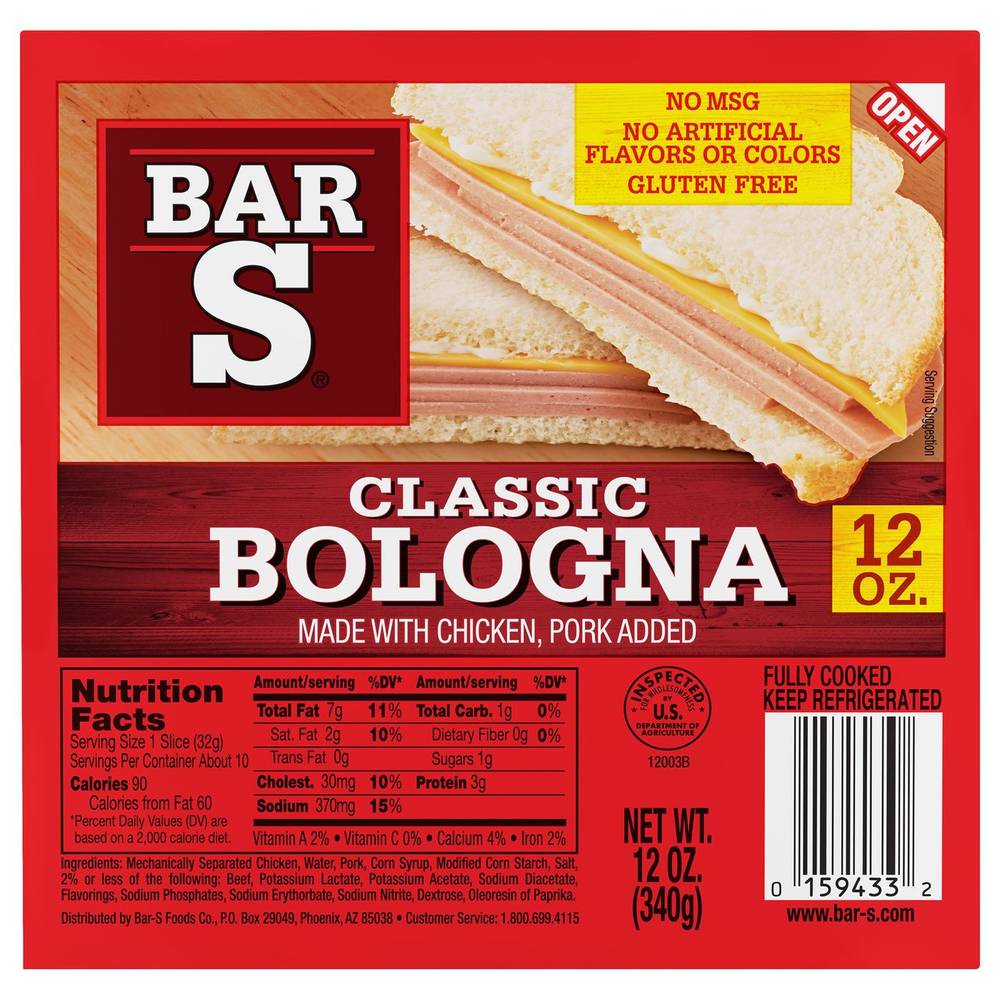 Bar S Classic Bologna 12 Oz
