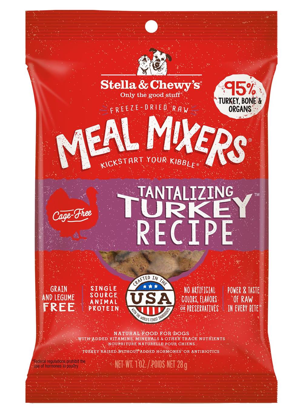 Stella & Chewy's Meal Mixers Freeze Dried Raw Tantalizing Turkey Dry Dog Food (1 oz)