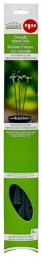 Garden Collection Citronella Incense Sticks (6 ct)