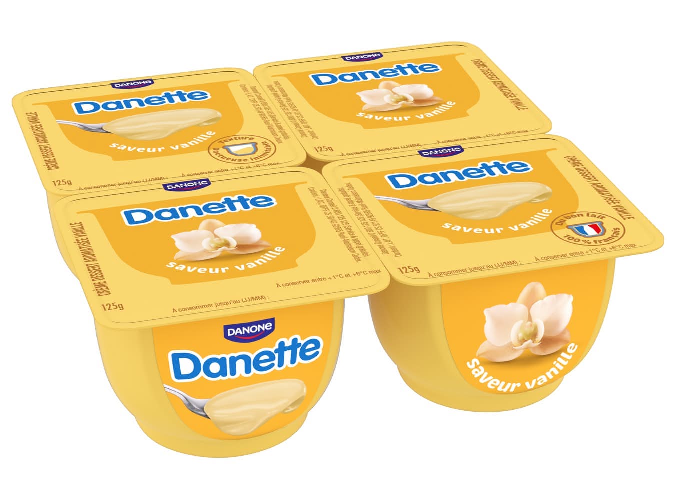 Danette - Crème dessert, vanille (4 x 125g)