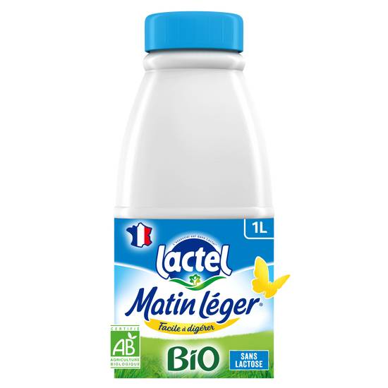 Lactel - Matin léger lait bio sans lactose uht 1.2% de mg (1 L)