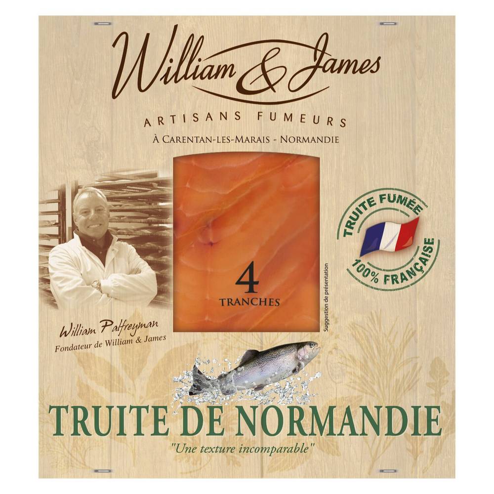 William & James - Truite fumée label gourmandie (4 pièces)