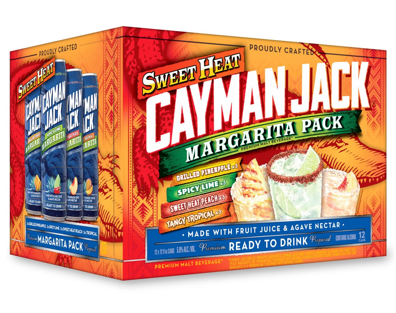 Cayman Jack Sweet Heat Margarita Variety pack, Assorted (12 x 12 fl oz)