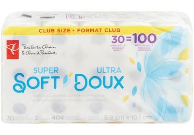 President's choice papier hygiénique hypoallergénique ultra doux 2 épaisseurs - super soft hypoallergenic bathroom tissue 2 ply (30 pièces) (9.9x10.1 cm)