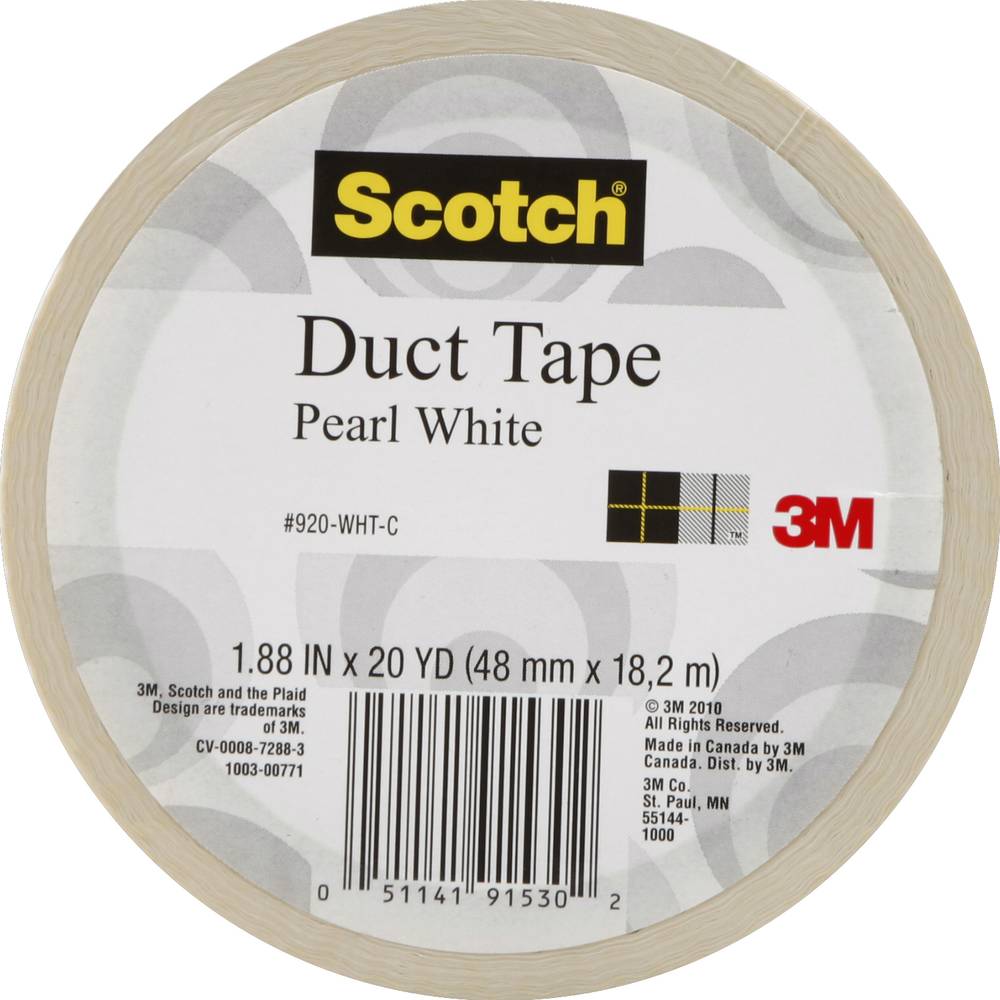 Scotch 1.8 In X 20 Yd White Colored Duct Tape