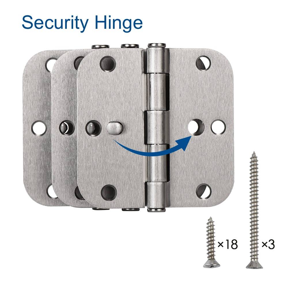 RELIABILT 3-1/2-in H x 5/8-in Radius Satin Nickel Security Interior Door Hinge (3-Pack) | 06-2645