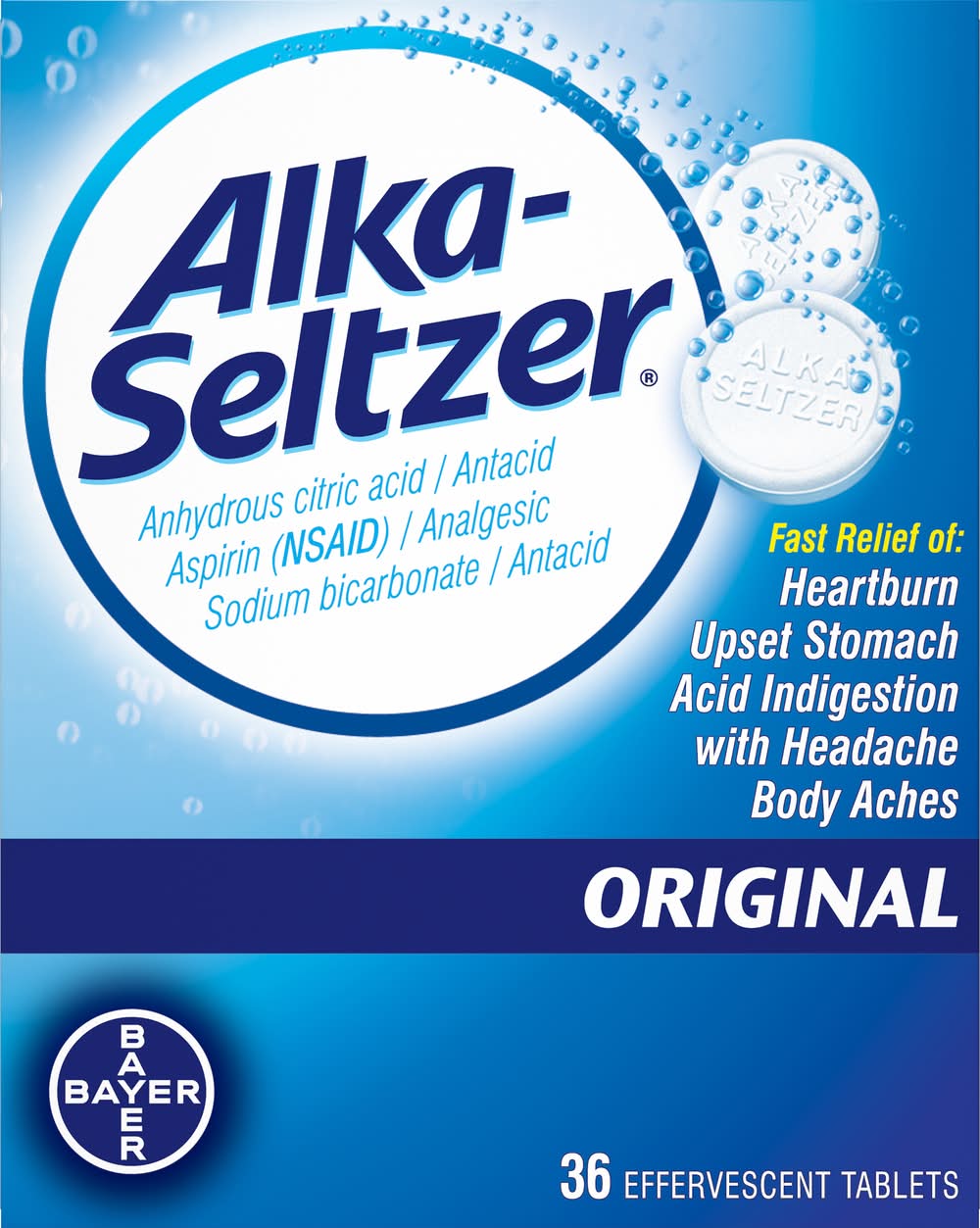 Alka-Seltzer Antacid Effervescent Tablets, Original (36 ct)