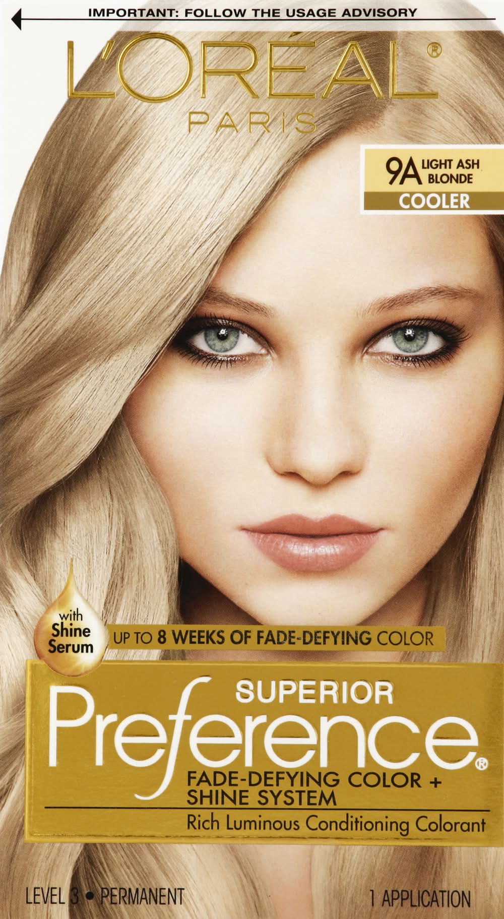 L'Oréal Paris 9a Light Ash Blonde Cooler Permanent Haircolor (9.6 oz)