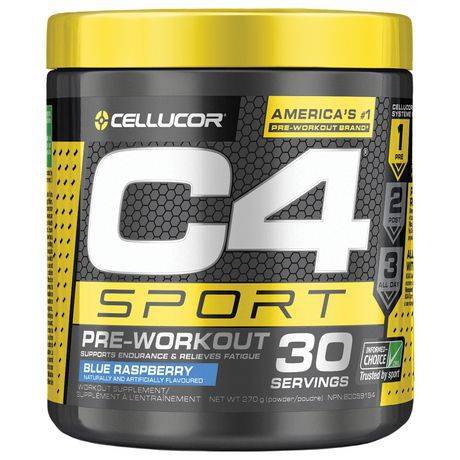 Cellucor C4 Sport Blue Raspberry Concentrated Energy & Performance Powder (285 g)