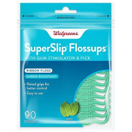Walgreens Superslip Flossups Mint (90 ct)