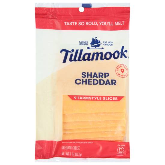Tillamook Thick Cut Sharp Cheddar Cheese (9 ct)