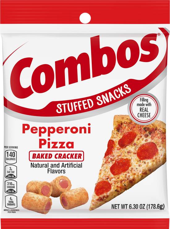 Combos Pepperoni Pizza Baked Cracker Stuffed Snacks