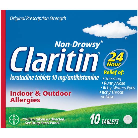 Claritin 24hr Non-Drowsy Allergy Relief Tablets, 10 CT