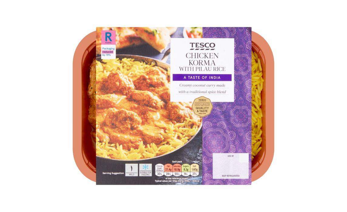 Tesco Chicken Korma With Pilau Rice 400g (403050)