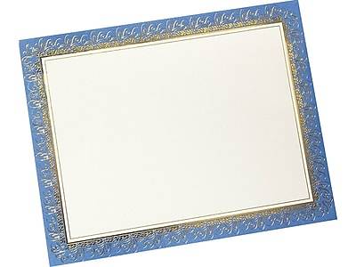 Gartner Studios Certificates, 8.5 x 11, White/Blue/Gold, 15/Pack (36001-S)