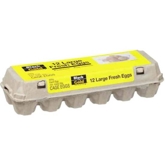 Black & Gold Caged Eggs (12 Pack)