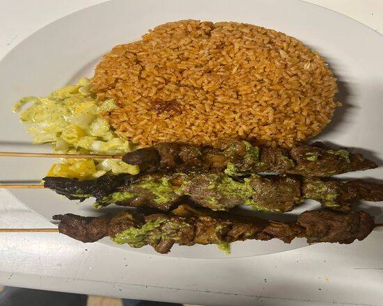 🍢🍢 Riz & Brochettes Mouton Braisé