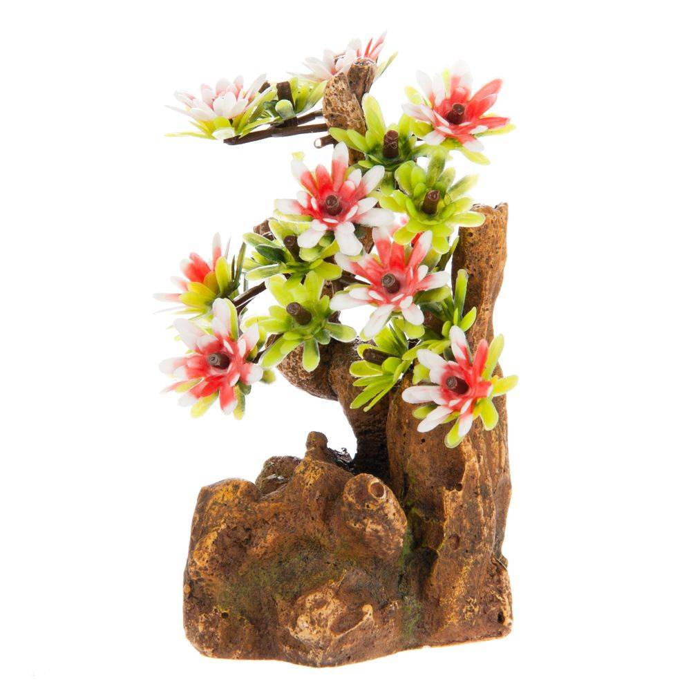 Top Fin® Rock & Flower Aquarium Ornament (Color: Assorted)