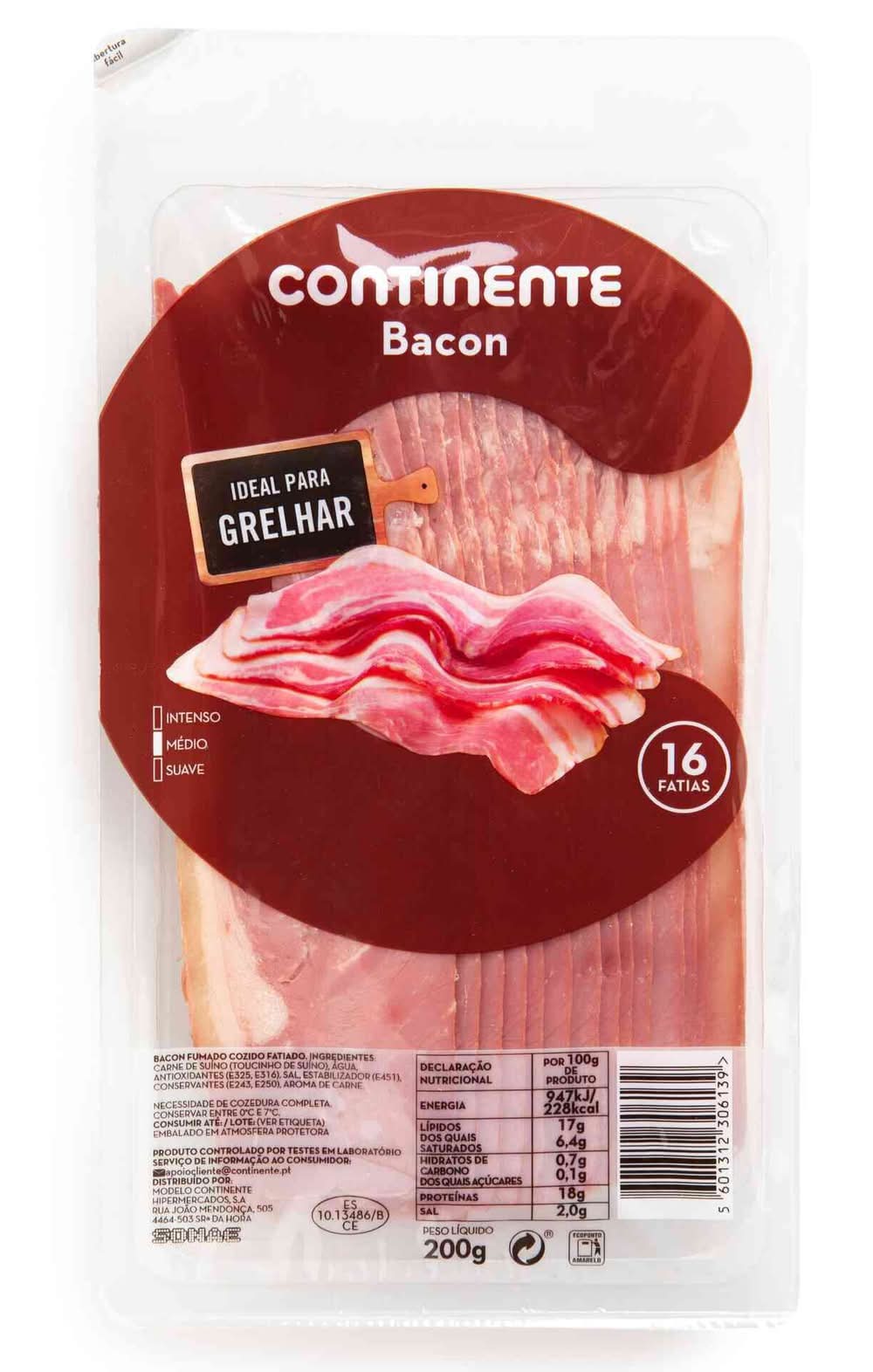 Bacon Fumado Fatiado Continente (emb. 200 gr)