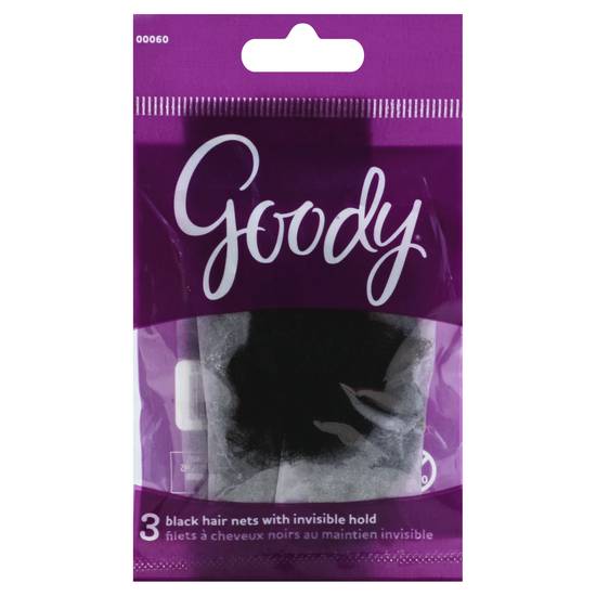 Goody Black Hair Nets With Invisible Hold (3 ct)