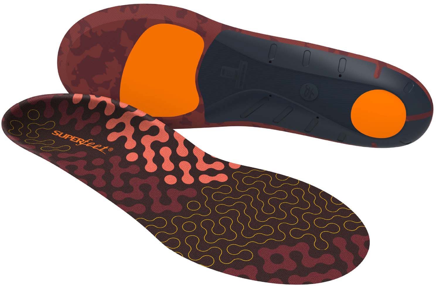 Superfeet Run Cushion Low Arch Insoles (Tandoori Spice, L)