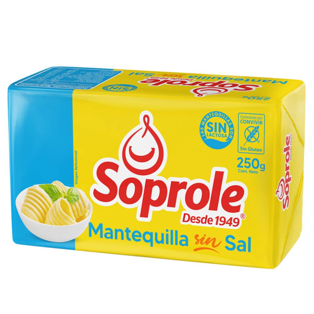 Soprole · Mantequilla sin sal (250 g)