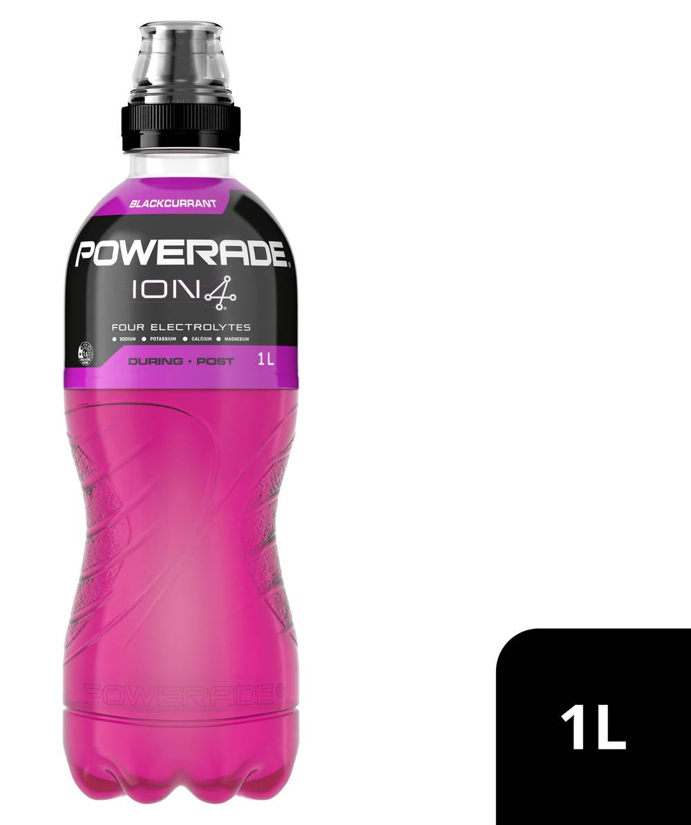 Powerade Ion 4 Electrolytes Sports Drink, Blackcurrant (1L)